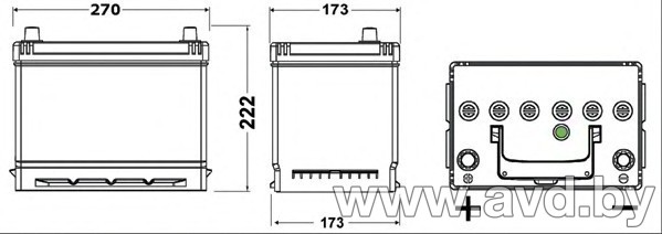 Купить Автомобильные аккумуляторы DETA Power DB 705 R (70 А/ч) в Минске.
