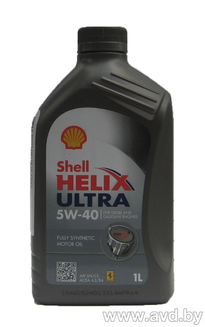 Купить Моторное масло Shell Helix Ultra 5W-40 1л  в Минске.