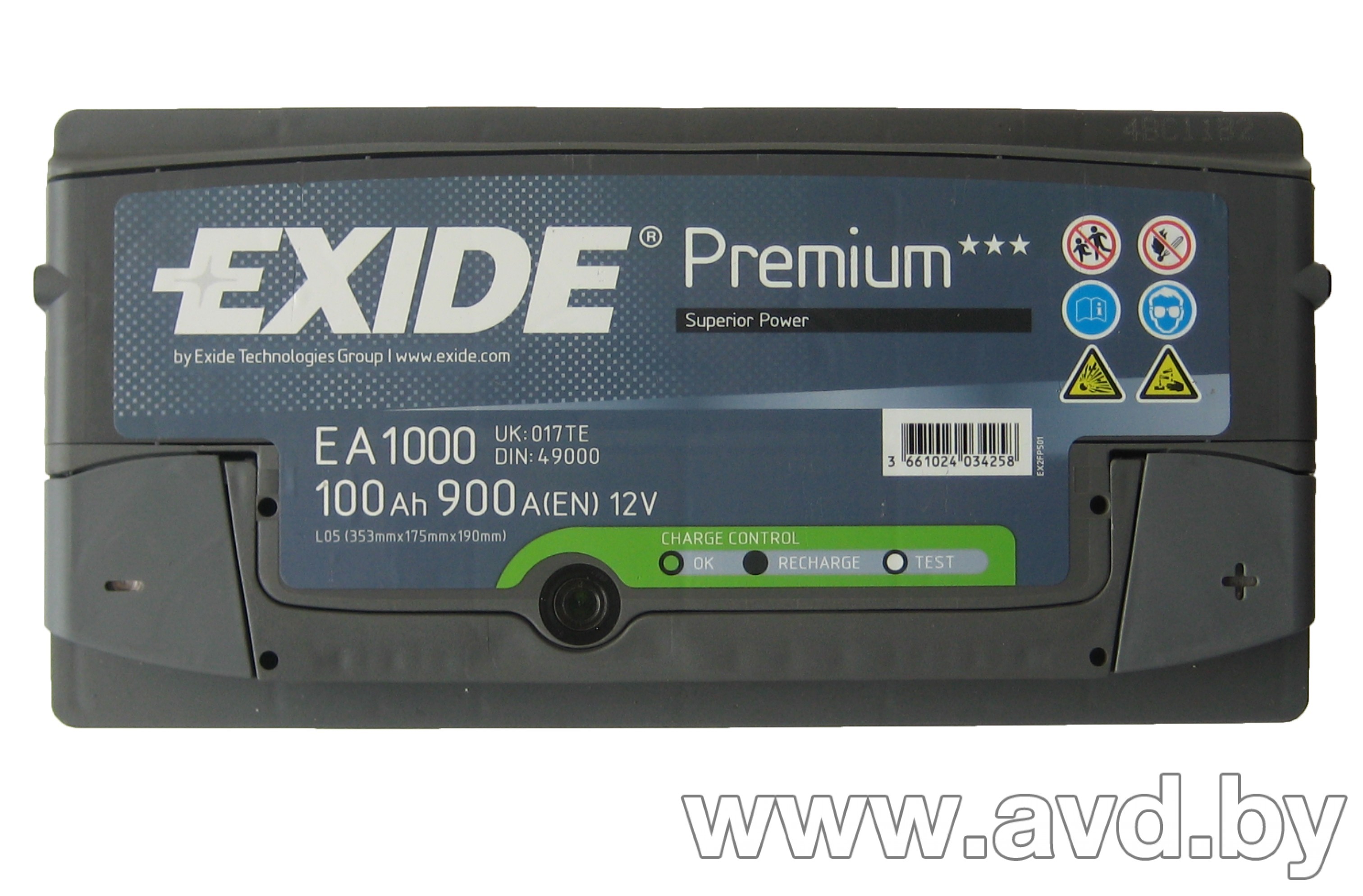 Купить Автомобильные аккумуляторы Exide Premium EA1000 (100 А/ч)  в Минске.