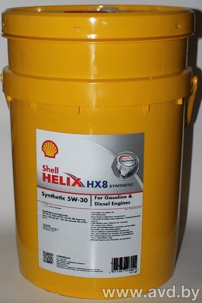 Купить Моторное масло Shell Helix HX8 A5/B5 5W-30 55л в Минске.