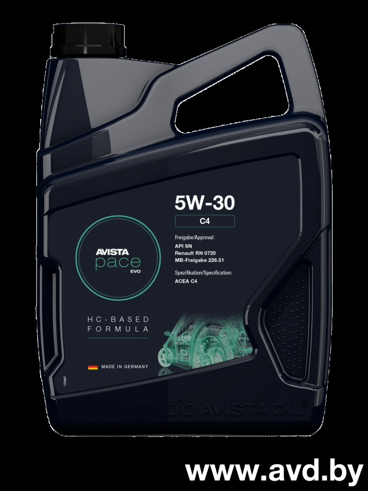 Купить Моторное масло Avista pace EVO C4 5W-30 5л в Минске.