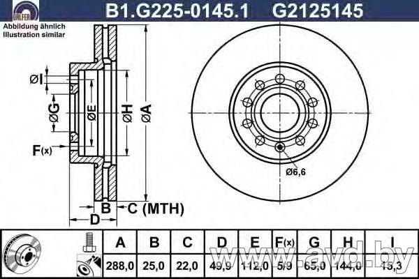 Купить Диски тормозные GALFER B1-G225-0145-1  в Минске.