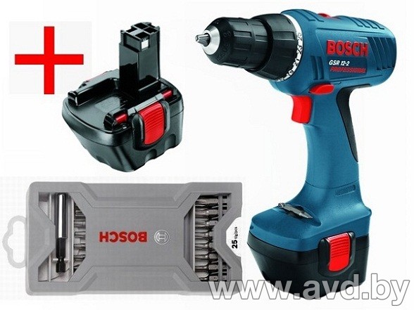 Купить Электродрели и дрели-шуруповерты Bosch Дрель-шуруповерт GSR 12-2 Professional (0601918J21) в Минске.
