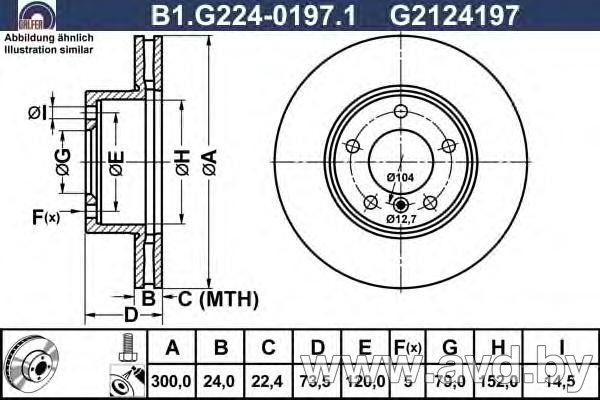 Купить Диски тормозные GALFER B1-G224-0197-1  в Минске.