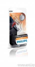 Купить Лампы автомобильные Philips W3W 2шт (12256B2)  в Минске.