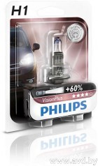 Купить Лампы автомобильные Philips H1 Visionplus 1шт (12258VPB1)  в Минске.