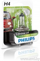 Купить Лампы автомобильные Philips H4 Longlife ecovision 1шт (12342LLECOB1)  в Минске.