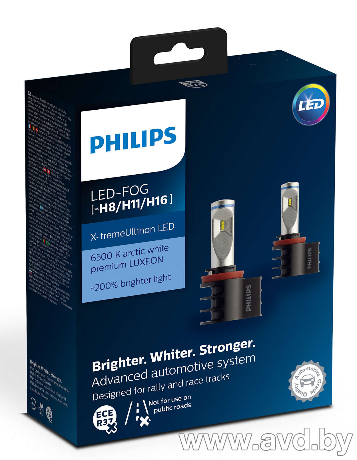 Купить Лампы автомобильные Philips Лампа светодиодная H8/H11/H16 Fog White 6500К 2шт (12794UNIX2)  в Минске.