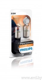 Купить Лампы автомобильные Philips R10W 2шт (12814B2)  в Минске.