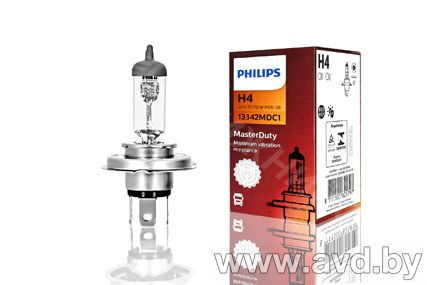 Купить Лампы автомобильные Philips H4 MasterDuty 24V 1шт (13342MDC1) в Минске.