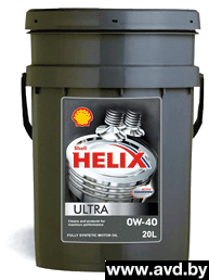 Купить Моторное масло Shell Helix Ultra 0W-40 20л в Минске.