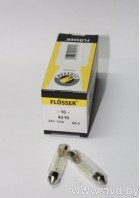 Купить Лампы автомобильные Flosser 24V 10W SV8,5 Д.11X40mm (трубчатая) 1шт (4210)  в Минске.