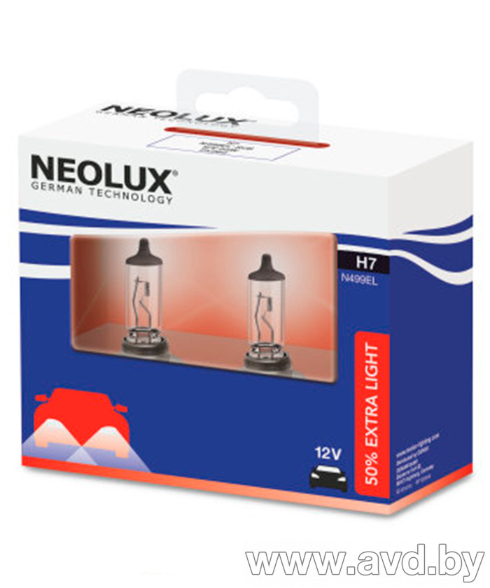 Купить Лампы автомобильные NEOLUX 50% Extra Light 2шт [N499EL-DUOBOX]  в Минске.