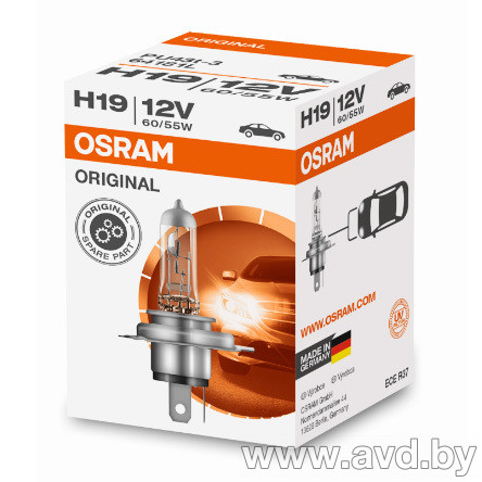 Купить Лампы автомобильные Osram H19 Original Line 1шт (64181L) в Минске.