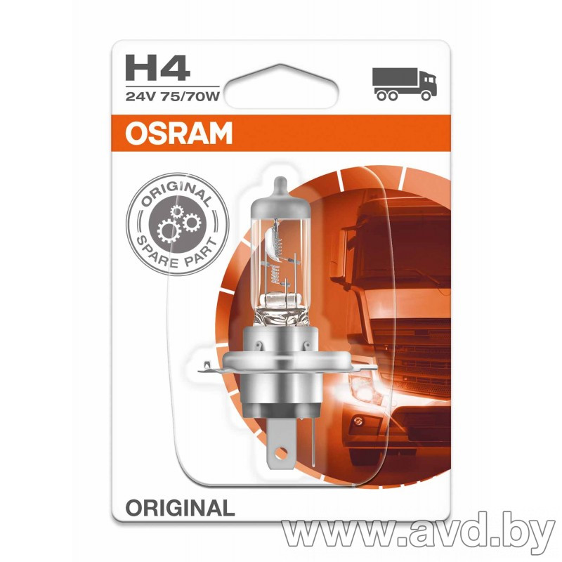 Купить Лампы автомобильные Osram H4 Original Line 1шт (64196-01B)  в Минске.