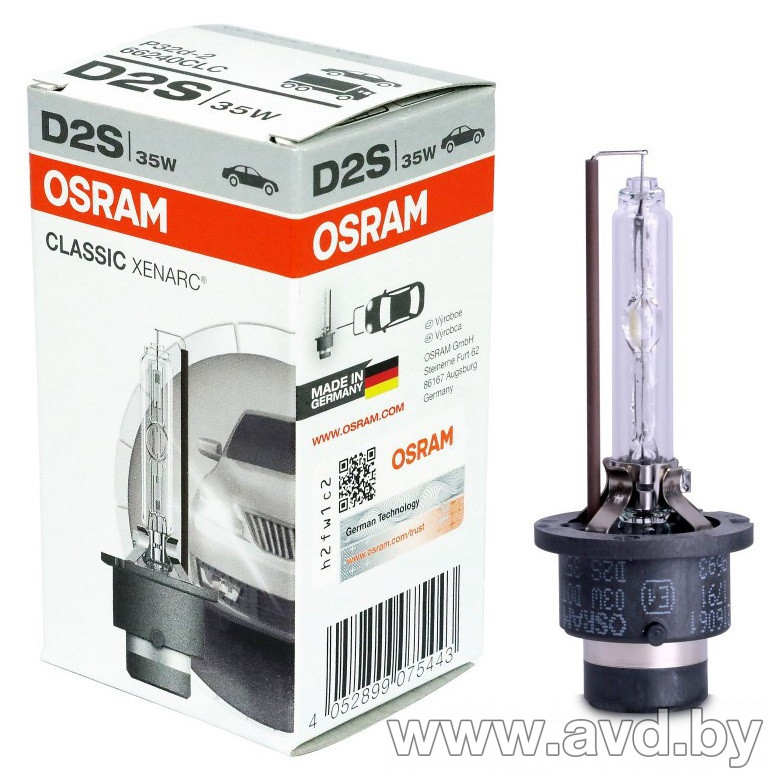 Купить Лампы автомобильные Osram D2S Xenarc Classic 1шт [66240CLC]  в Минске.