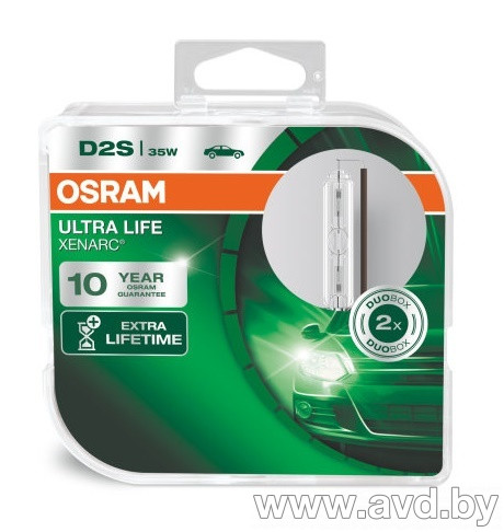 Купить Лампы автомобильные Osram Xenarc Ultra Life D2S 2шт (66240ULT-HCB)  в Минске.