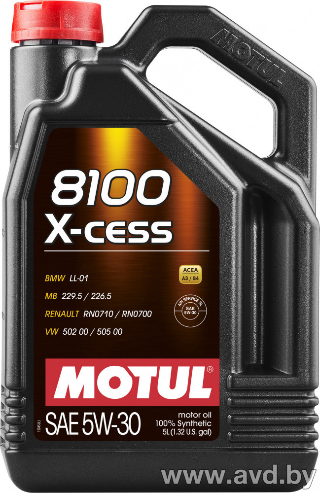 Купить Моторное масло Motul 8100 X-cess 5W-30 5л в Минске.