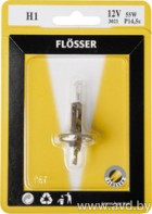 Купить Лампы автомобильные Flosser H1 12V 55W P14,5s Geblistert 1шт [93021]  в Минске.