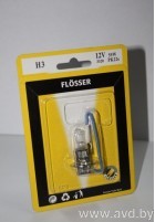 Купить Лампы автомобильные Flosser H3 12V 55W PK22s 1шт [93320]  в Минске.