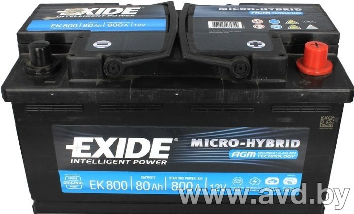 Купить Автомобильные аккумуляторы Exide AGM (80 А/ч) в Минске.