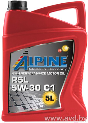 Купить Моторное масло Alpine RSL C1 5W-30 1л в Минске.