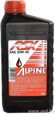 Купить Моторное масло Alpine RSX 20W-50 1л в Минске.