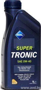 Купить Моторное масло Aral Super Tronic SAE 0W-40 1л  в Минске.