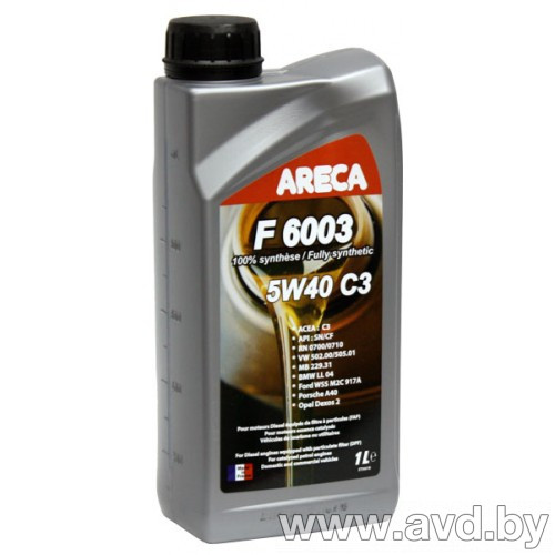 Купить Моторное масло Areca F6003 5W-40 C3 1л в Минске.