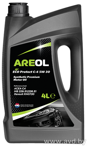 Купить Моторное масло AREOL ECO Protect C4 5W-30 4л в Минске.