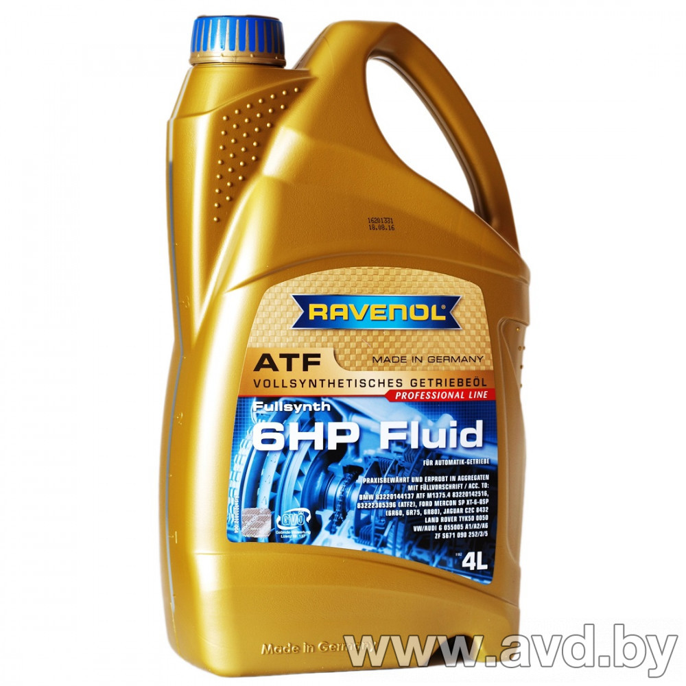 Купить Трансмиссионное масло Ravenol ATF 6HP Fluid 4л  в Минске.