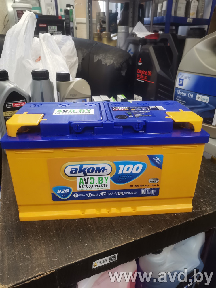 Купить Автомобильные аккумуляторы AKOM 6СТ-100VL (100 А·ч)  в Минске.
