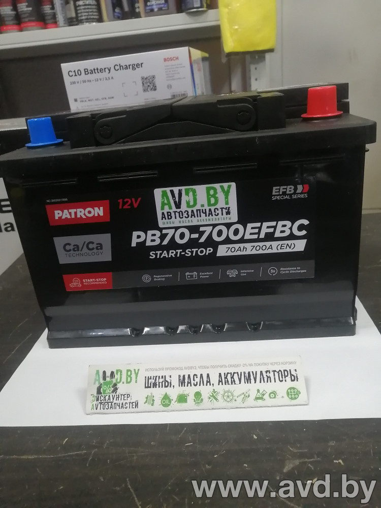 Купить Автомобильные аккумуляторы Patron EFB R 70Ah 700A (PB70-700EFBC) в Минске.
