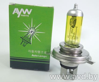 Купить Лампы автомобильные Aywiparts H4 Yellow 1шт (AW1910049Y)  в Минске.