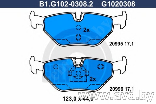 Купить Колодки тормозные GALFER B1-G102-0308-2  в Минске.