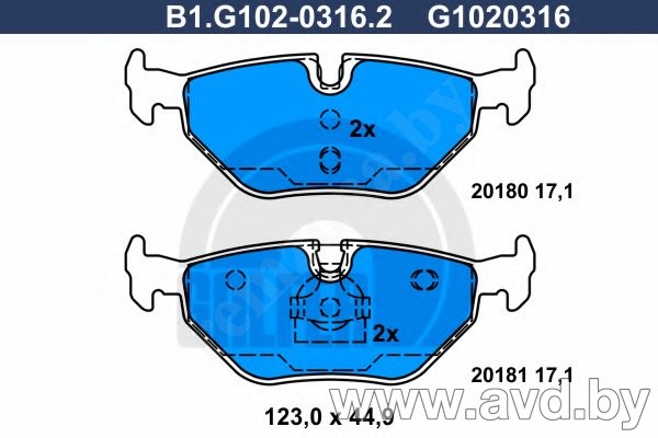 Купить Колодки тормозные GALFER B1-G102-0316-2  в Минске.