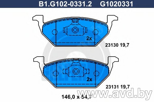 Купить Колодки тормозные GALFER B1-G102-0331-2  в Минске.