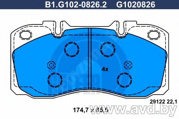 Купить Колодки тормозные GALFER B1-G102-0826-2  в Минске.