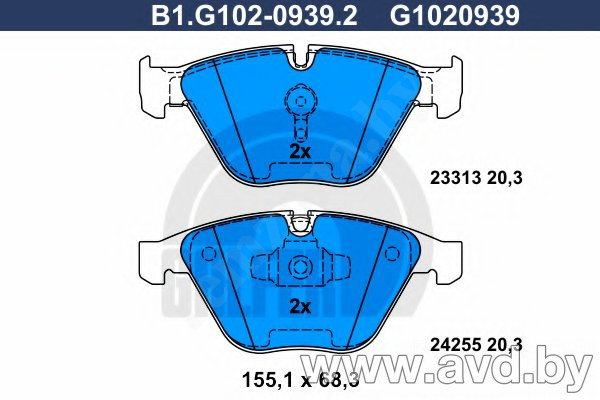 Купить Колодки тормозные GALFER B1-G102-0939-2  в Минске.