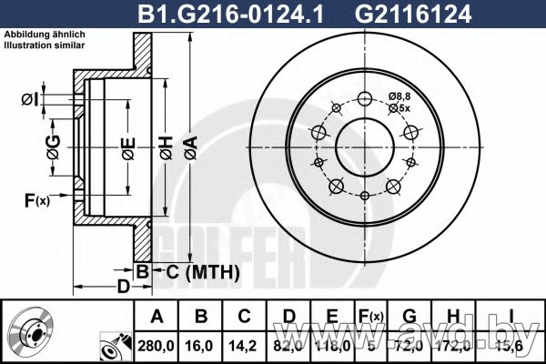 Купить Диски тормозные GALFER B1-G216-0124-1  в Минске.