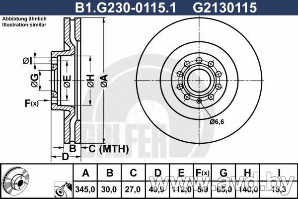 Купить Диски тормозные GALFER B1-G230-0115-1  в Минске.