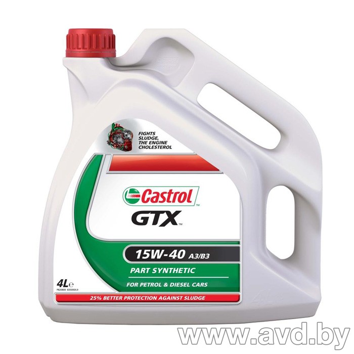 Купить Моторное масло Castrol GTX 15W-40 A3/B3 4л  в Минске.