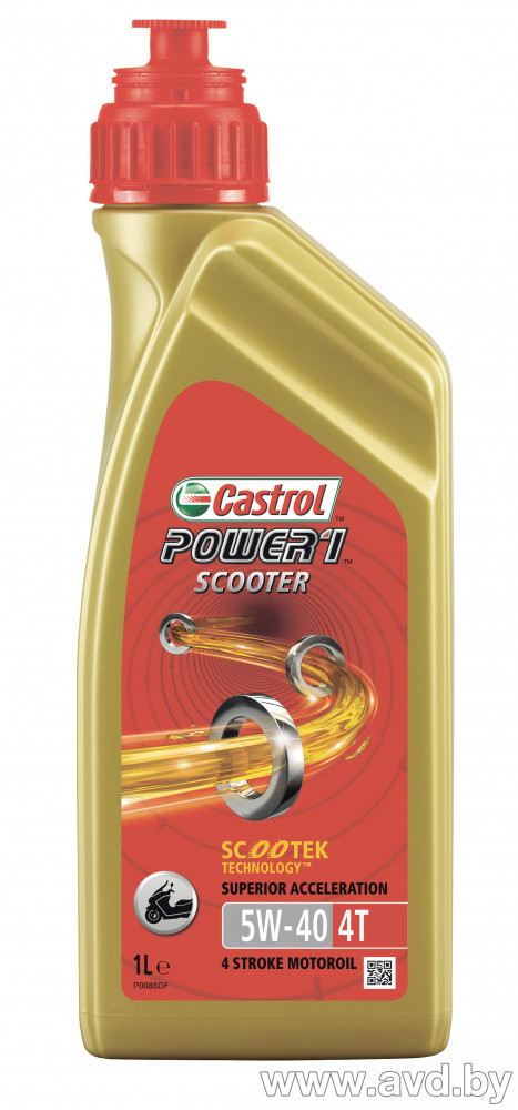 Купить Моторное масло Castrol Power 1 Scooter 4T 5W-40 1л в Минске.