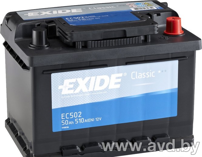 Купить Автомобильные аккумуляторы Exide Classic EC502 (50 А/ч) в Минске.