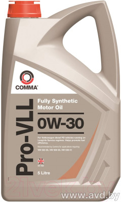 Купить Моторное масло Comma Pro-VLL 0W-30 5л в Минске.