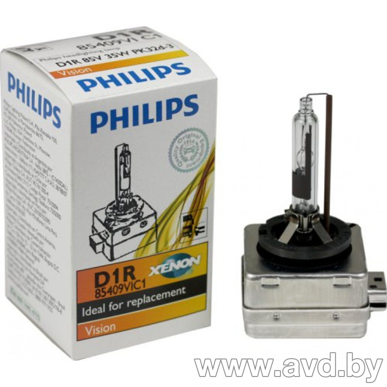 Купить Лампы автомобильные Philips D1R Xenon Vision 1шт (85409VIC1)  в Минске.