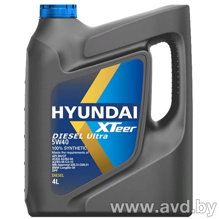 Купить Моторное масло Hyundai Xteer Diesel Ultra 5W-40 4л  в Минске.