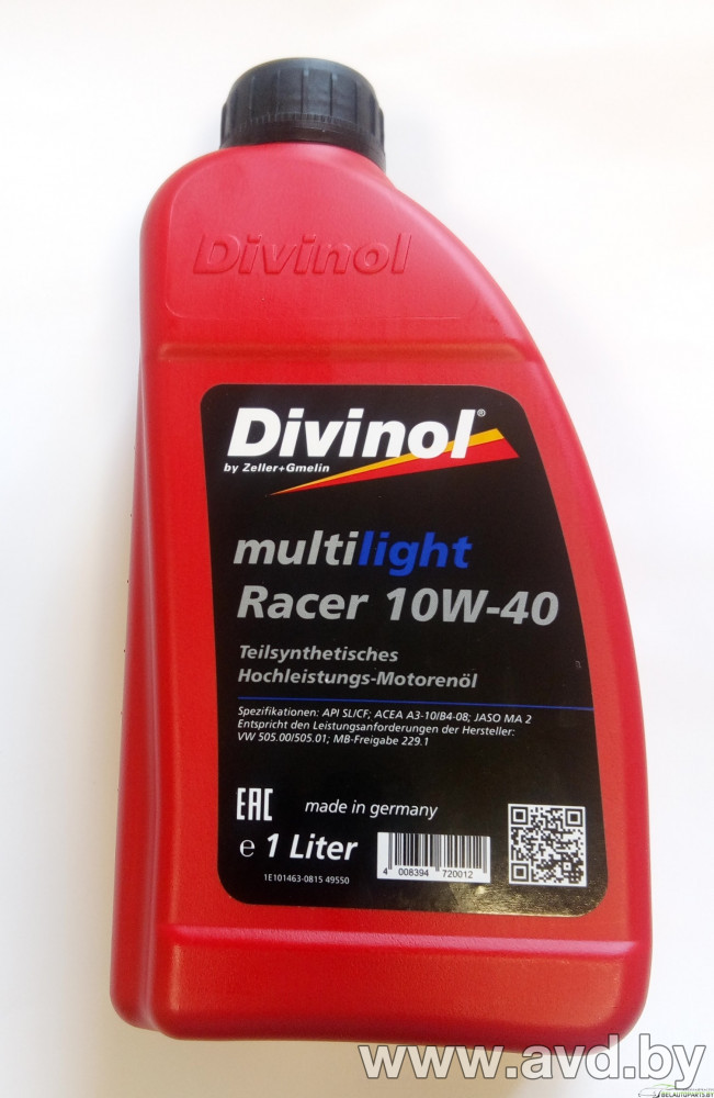 Купить Моторное масло Divinol Multilight Racer 10W-40 1л в Минске.
