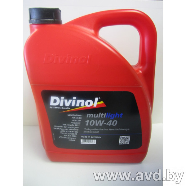 Купить Моторное масло Divinol Multilight Racer 10W-40 5л в Минске.