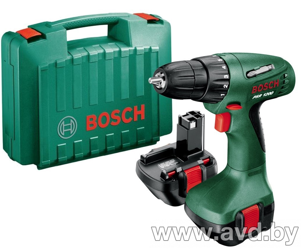 Купить Электродрели и дрели-шуруповерты Bosch Дрель-шуруповерт PSR 1200 (0603944551)  в Минске.